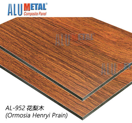 AA5005 फायर रेटेड एसीपी शीट्स डेकोरेटिव 1220mm एल्युमिनियम कम्पोजिट पैनल वुड फिनिश 8MM