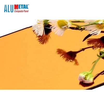 1220 एक्स 2440 मिमी गोल्डन बी 1 एल्यूमिनियम समग्र मिरर शीट 0.5 मिमी मोटी एचडीपीई कोर