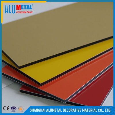 रंगीन आंतरिक PVDF एल्यूमिनियम समग्र पैनल Anodized
